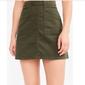 BDG high waisted khaki green mini skirt